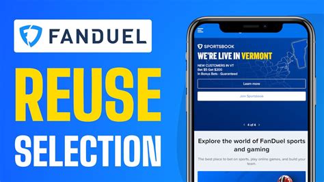 Create a new. . What does reuse selections mean on fanduel